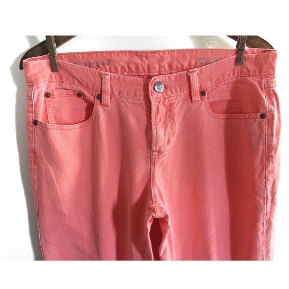 J.Crew Vibrant Florescent Pink Toothpick Tall Ankle Jeans 32 - Picture 2 of 8